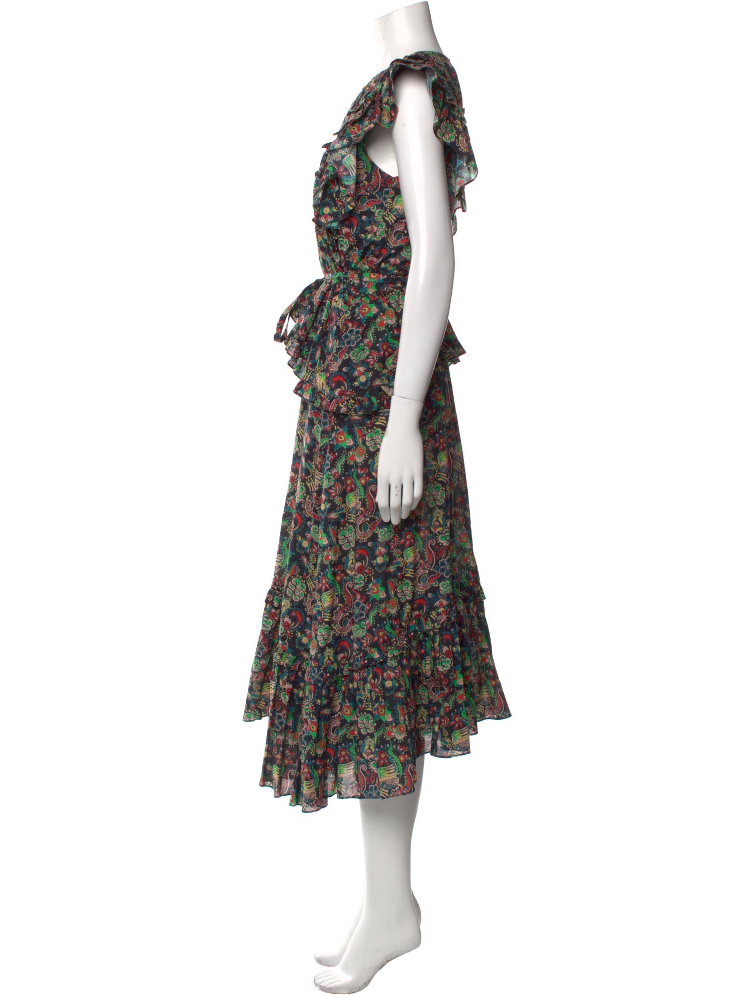 Derek Lam 10 Crosby Floral Print Midi Length Dress