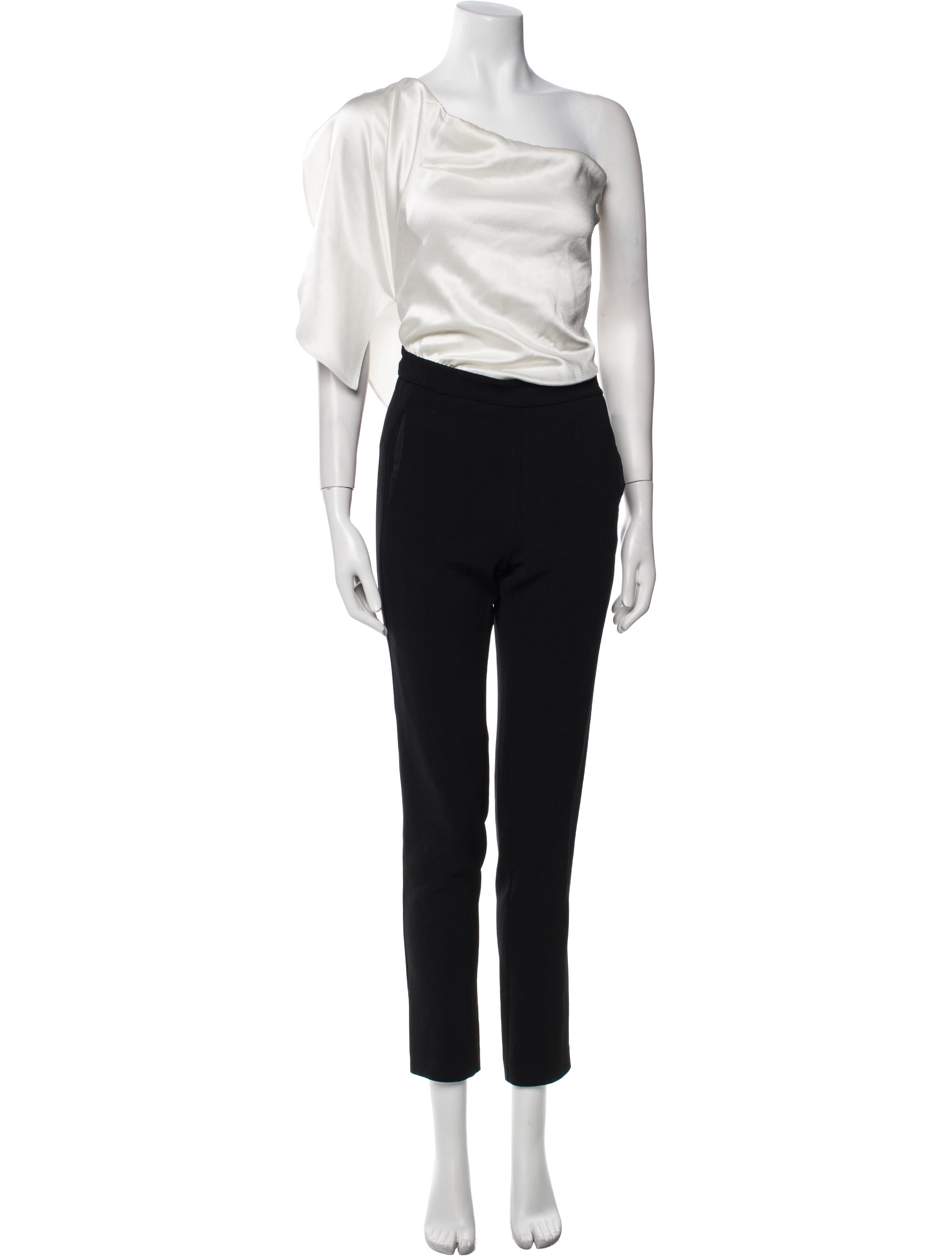 Derek Lam 10 Crosby Colorblock Pattern One-Shoulder Jumpsuit