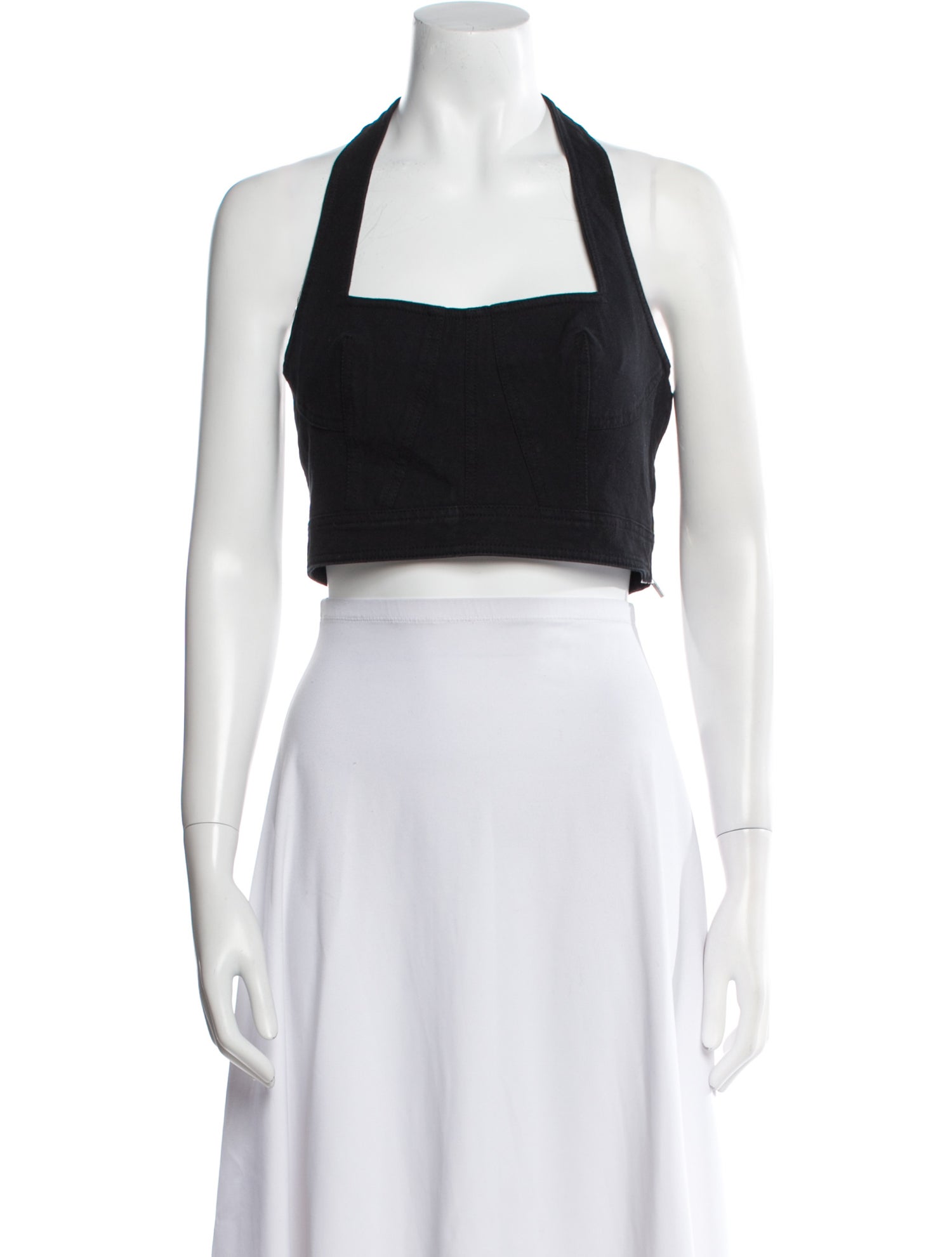 Derek Lam 10 Crosby Square Neckline Sleeveless Crop Top