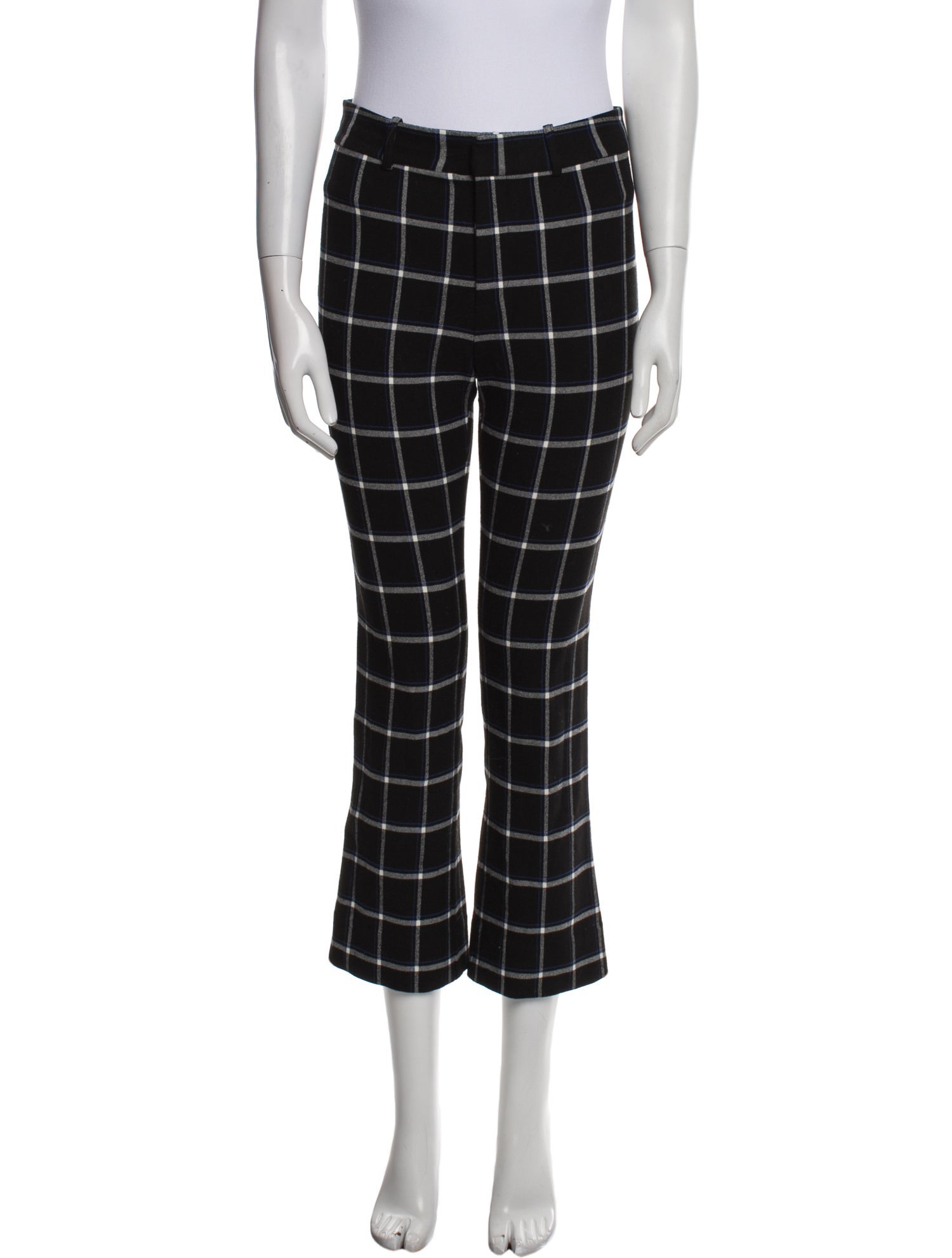 Derek Lam 10 Crosby Plaid Print Straight Leg Pants
