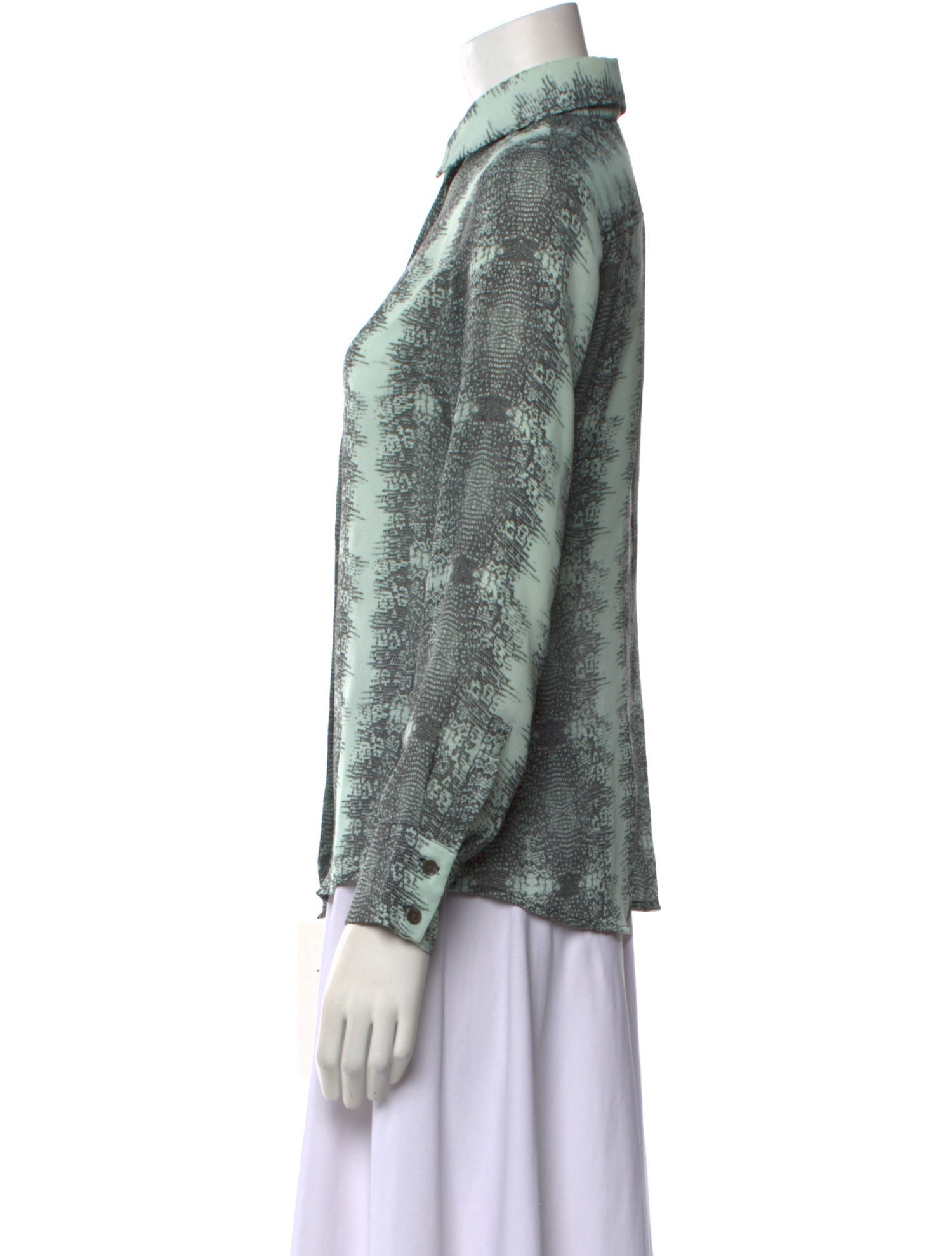 Derek Lam 10 Crosby Silk Printed Button-Up Top