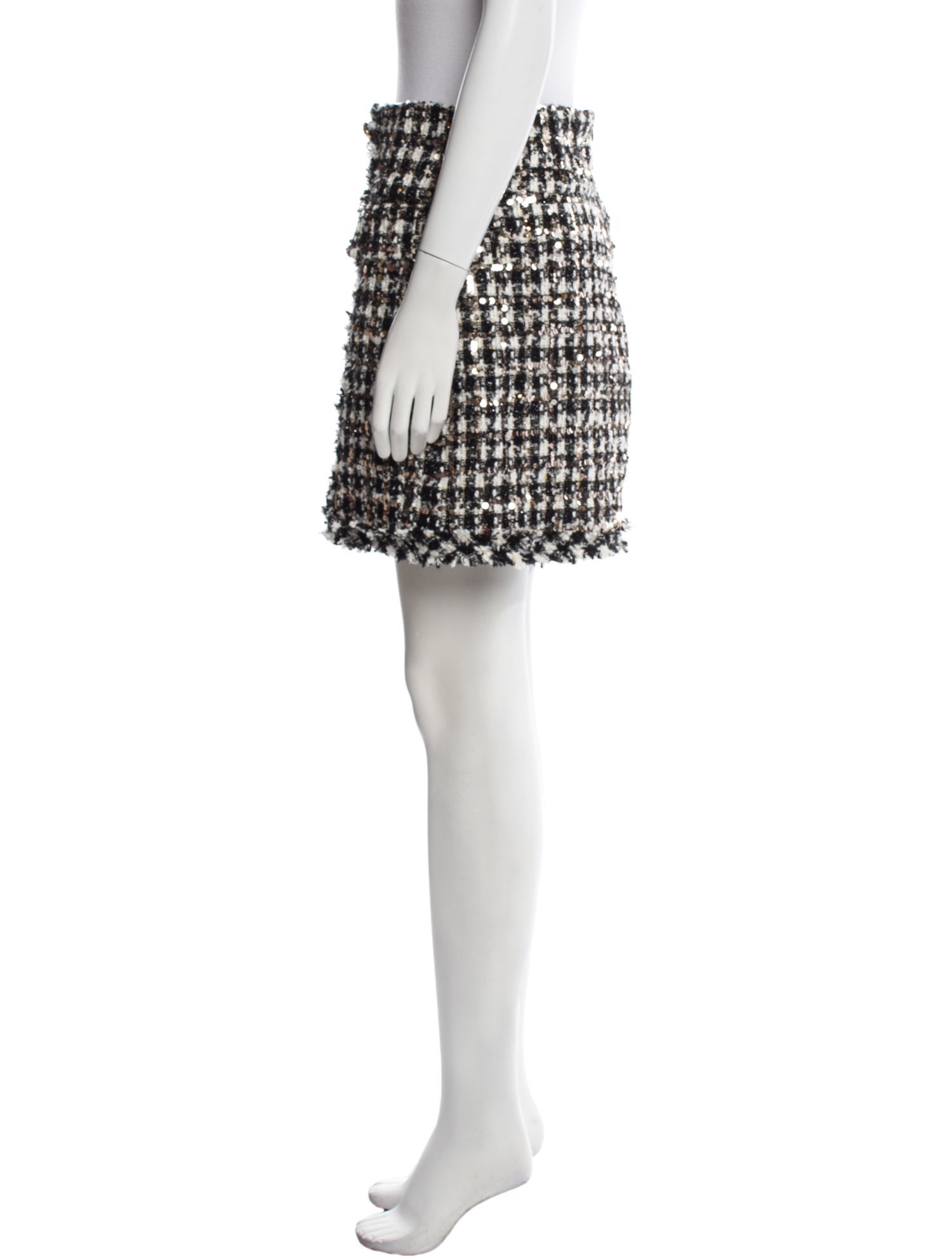 Derek Lam 10 Crosby Houndstooth Print Mini Skirt