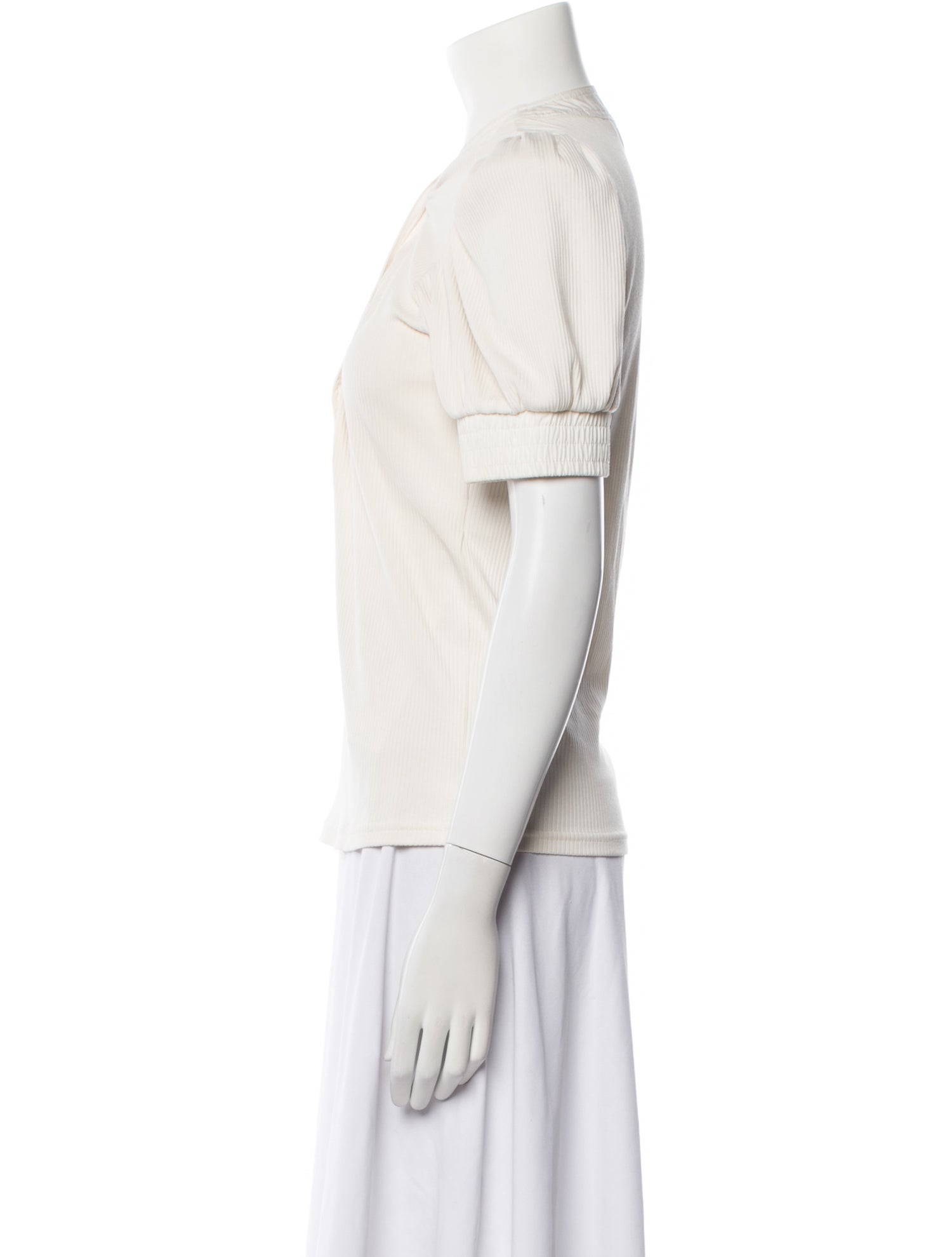 Derek Lam 10 Crosby Mock Neck Short Sleeve Polo