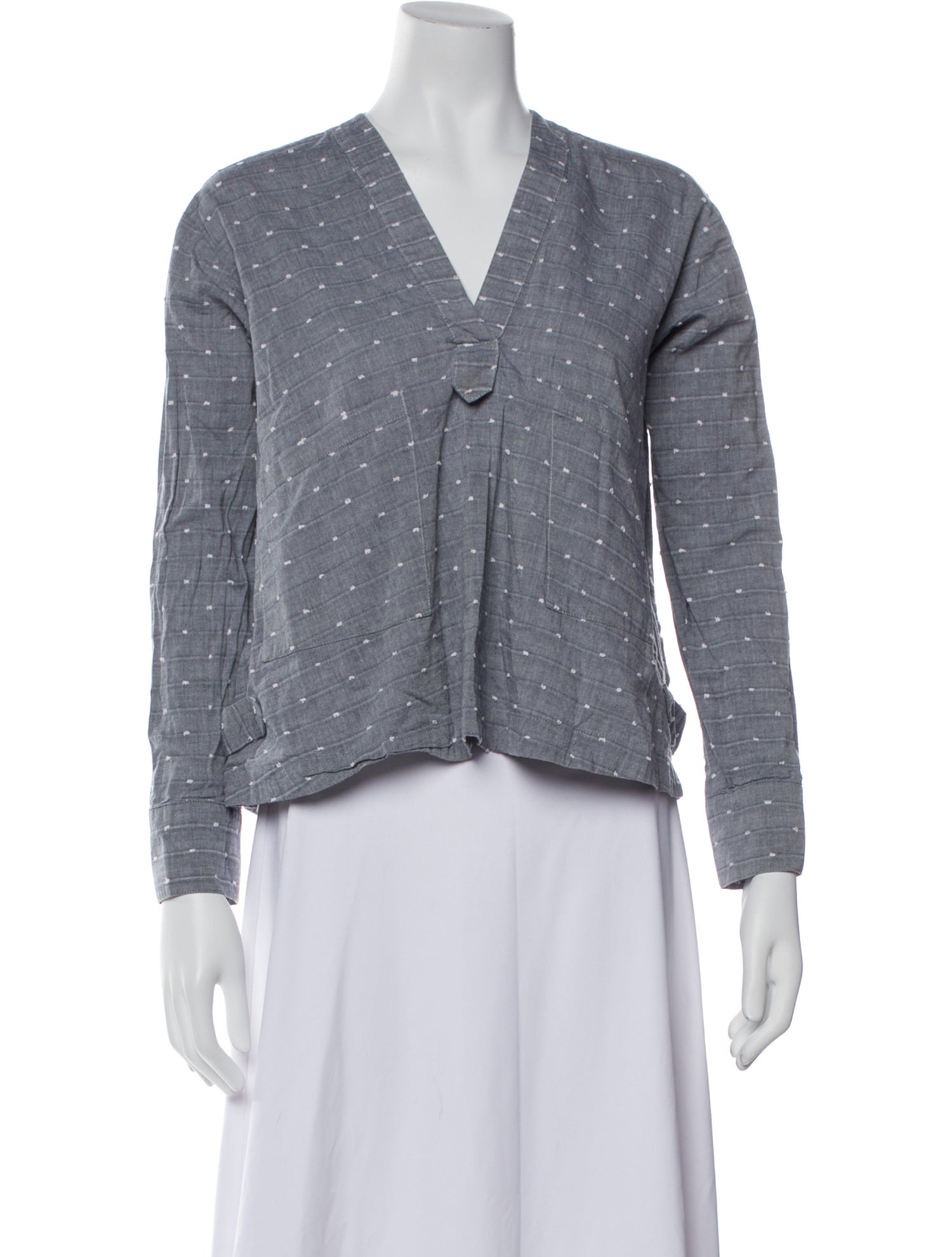 Derek Lam 10 Crosby Polka Dot Print V-Neck Crop Top