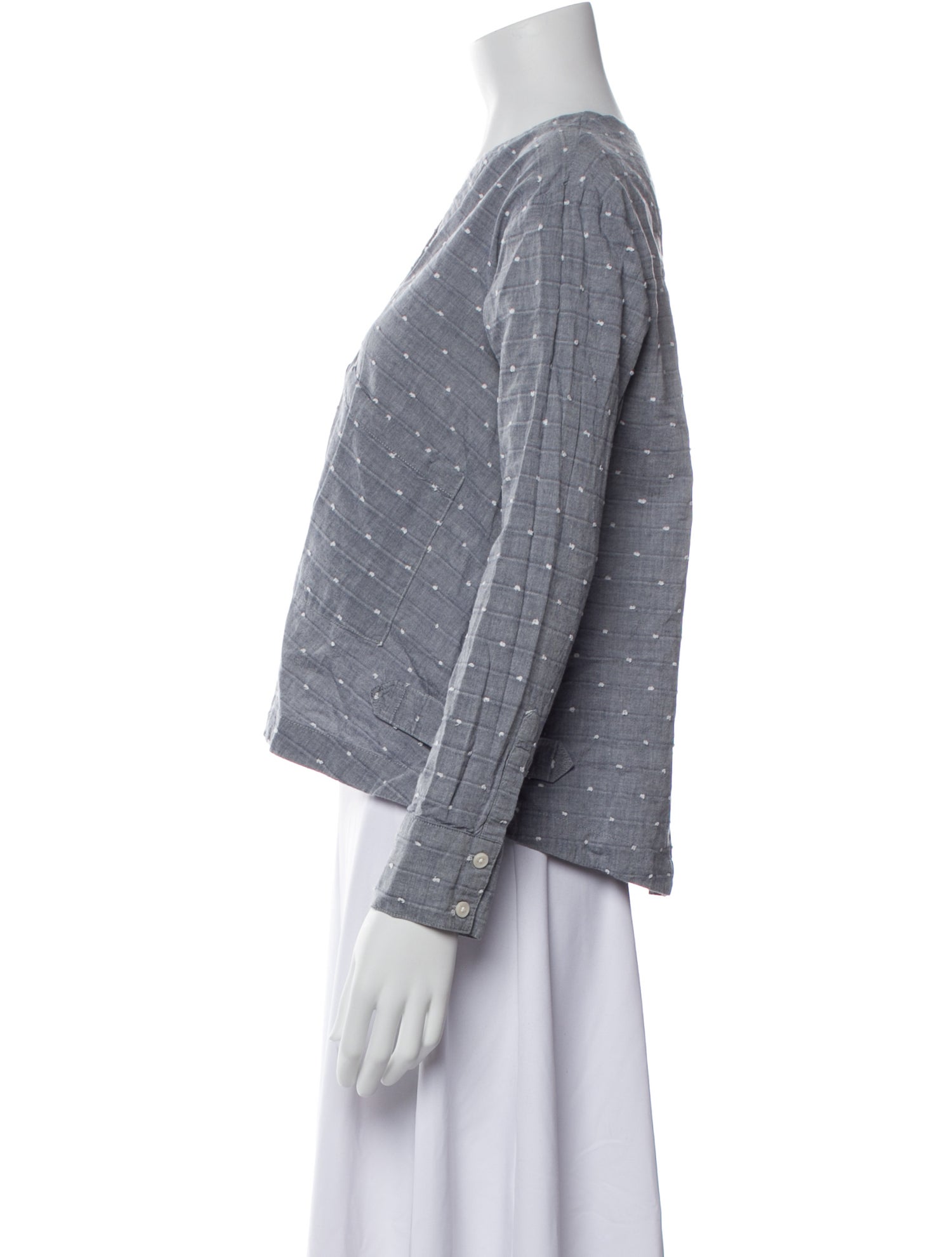 Derek Lam 10 Crosby Polka Dot Print V-Neck Crop Top