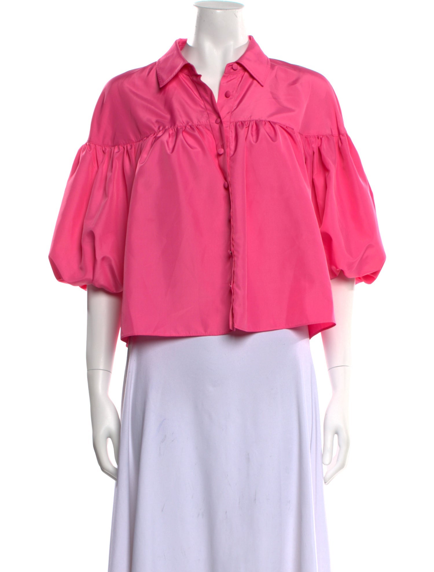 Derek Lam 10 Crosby Three-Quarter Sleeve Crop Top