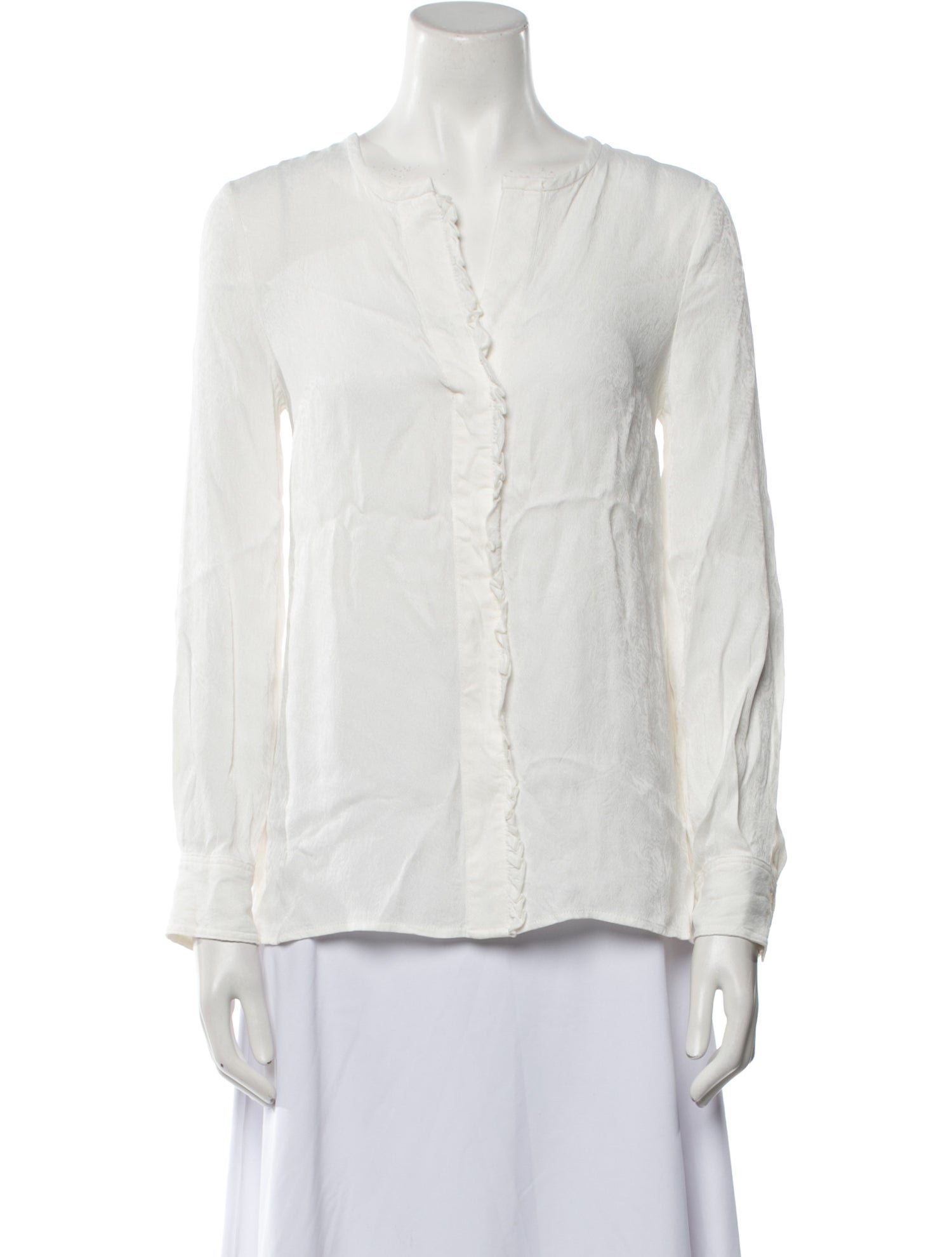 Derek Lam 10 Crosby V-Neck Long Sleeve Blouse