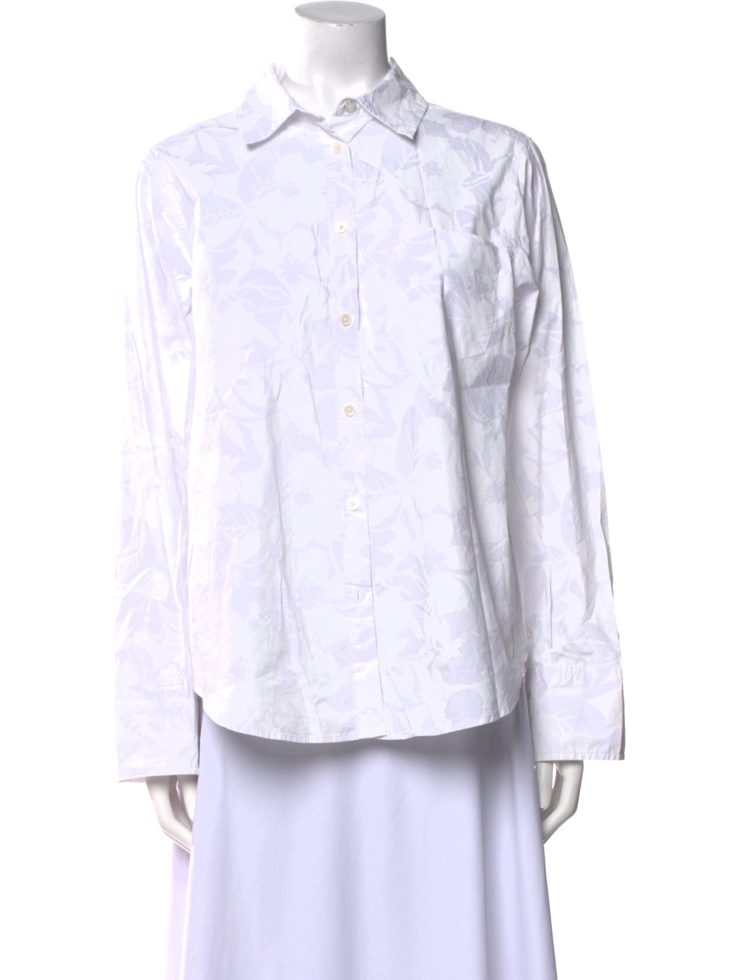 Derek Lam 10 Crosby Printed Long Sleeve Button-Up Top