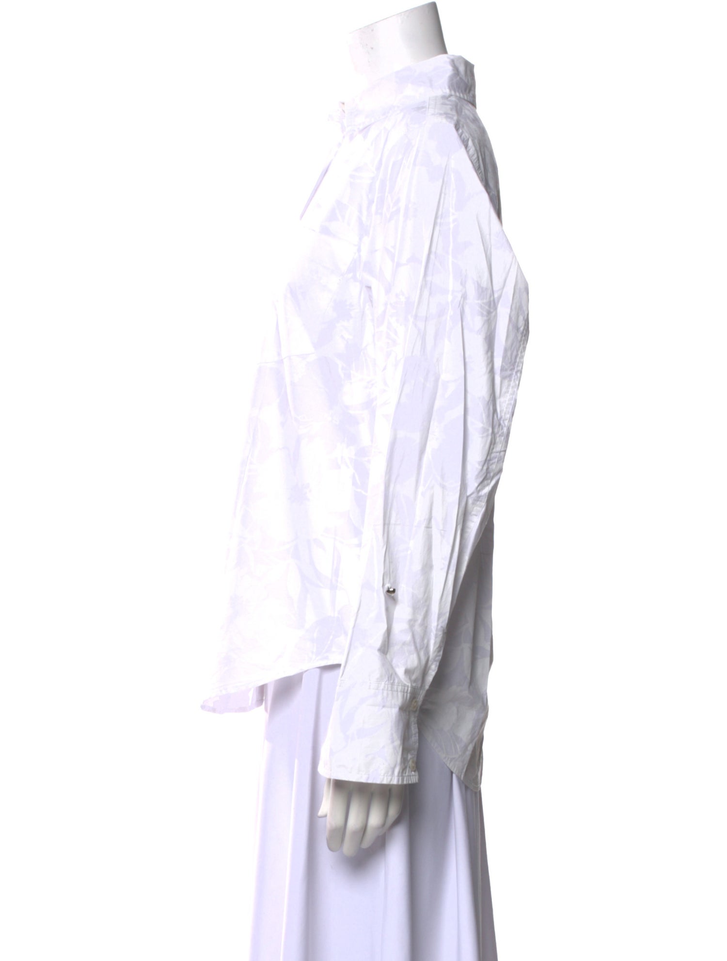 Derek Lam 10 Crosby Printed Long Sleeve Button-Up Top