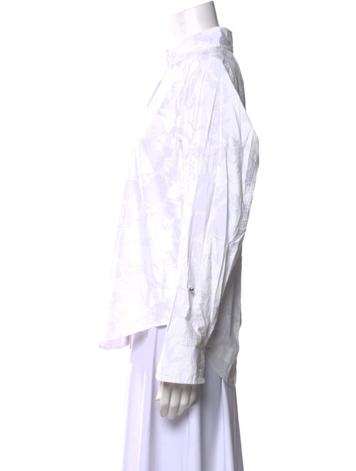 Derek Lam 10 Crosby Printed Long Sleeve Button-Up Top