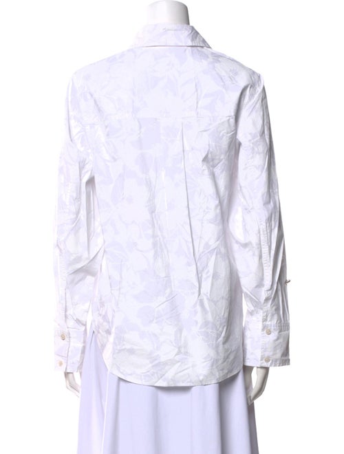 Derek Lam 10 Crosby Printed Long Sleeve Button-Up Top