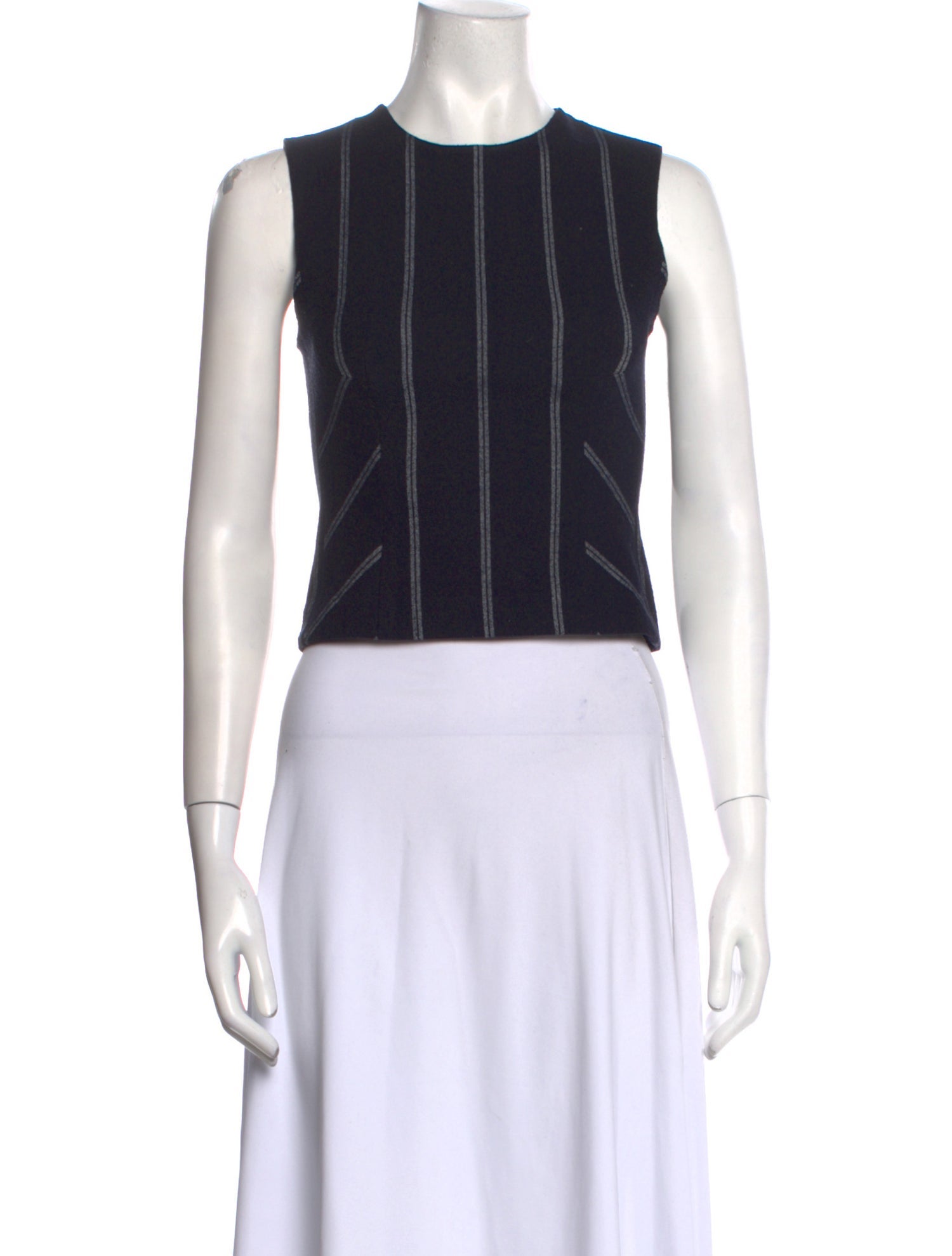 Derek Lam 10 Crosby Striped Crew Neck Crop Top