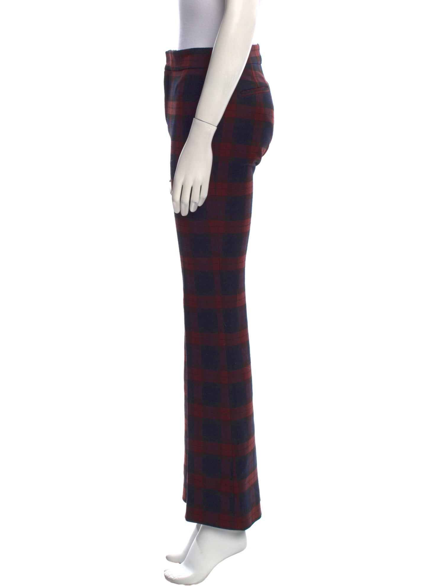 Derek Lam 10 Crosby Plaid Print Wide Leg Pants