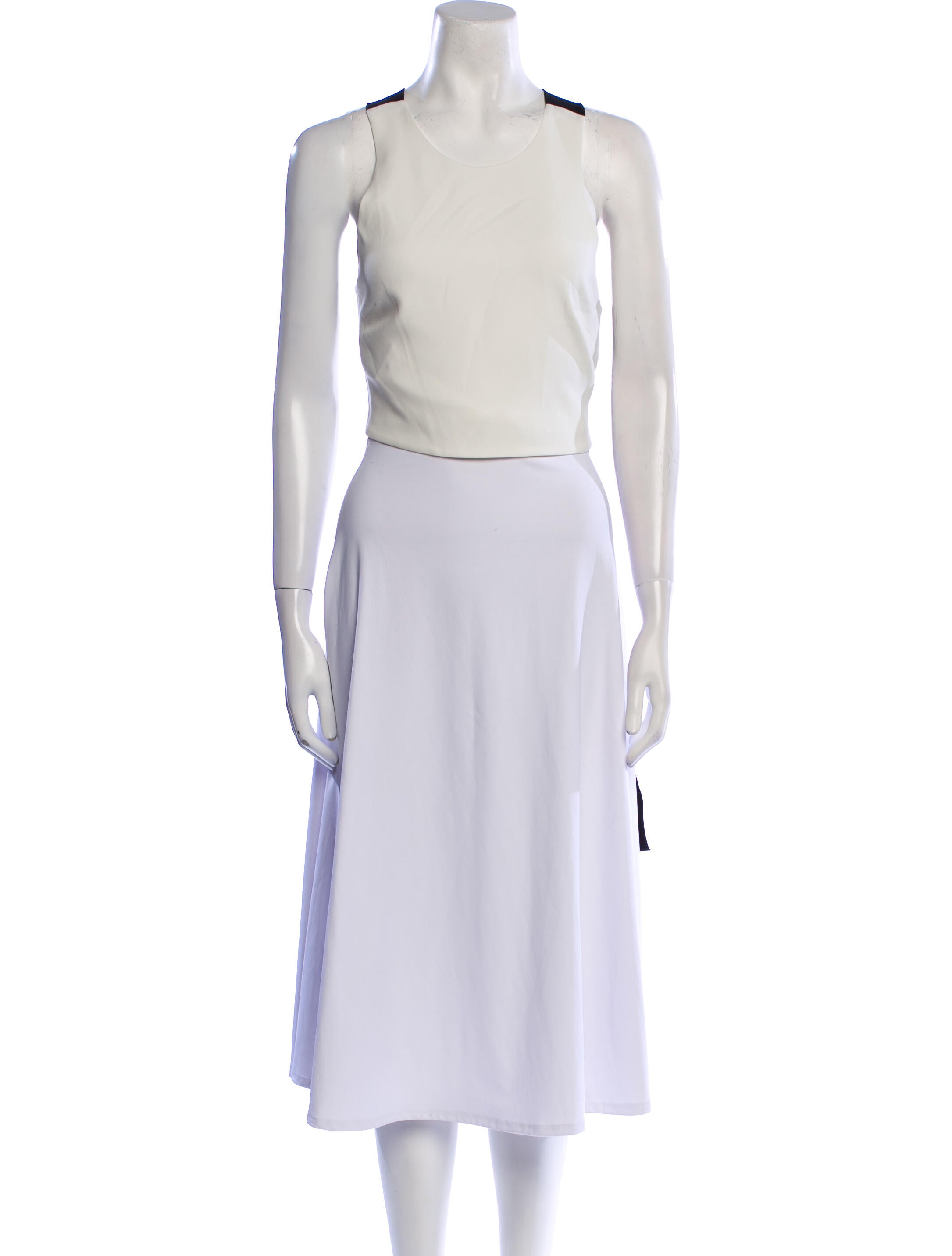 Derek Lam 10 Crosby Crew Neck Sleeveless Crop Top