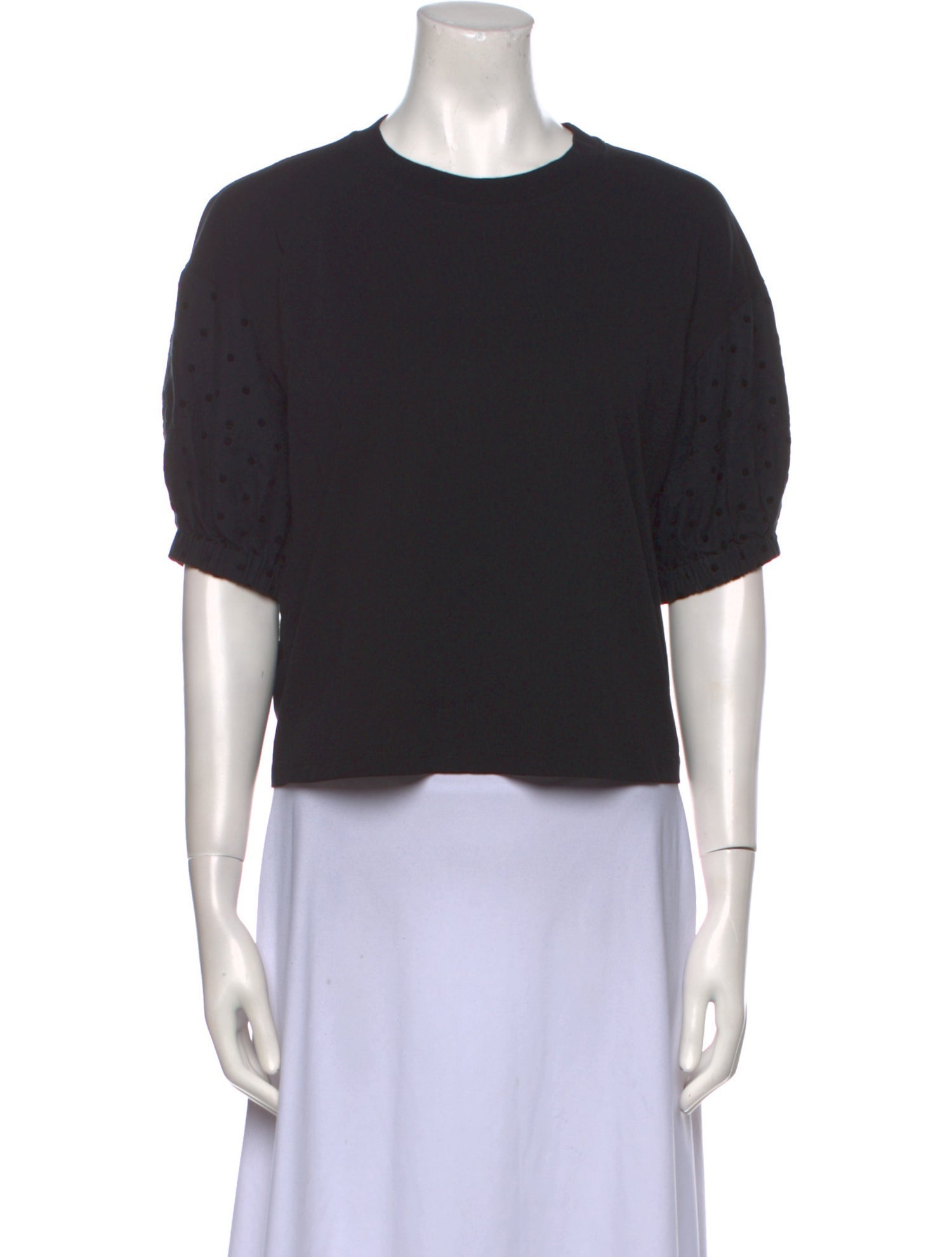 Derek Lam 10 Crosby Crew Neck Short Sleeve Crop Top