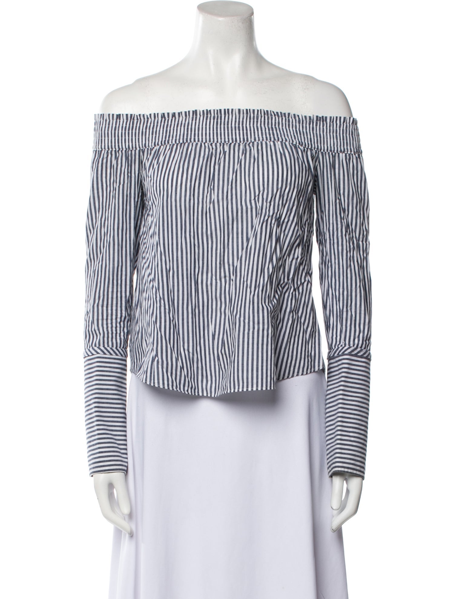 Derek Lam 10 Crosby Striped Off-The-Shoulder Top