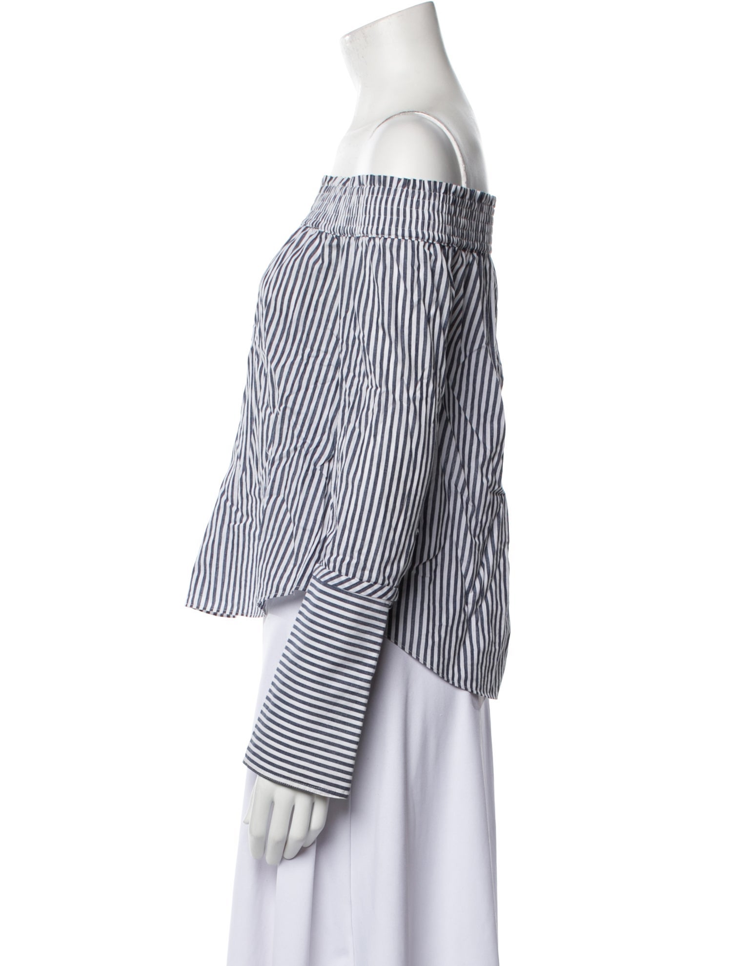 Derek Lam 10 Crosby Striped Off-The-Shoulder Top