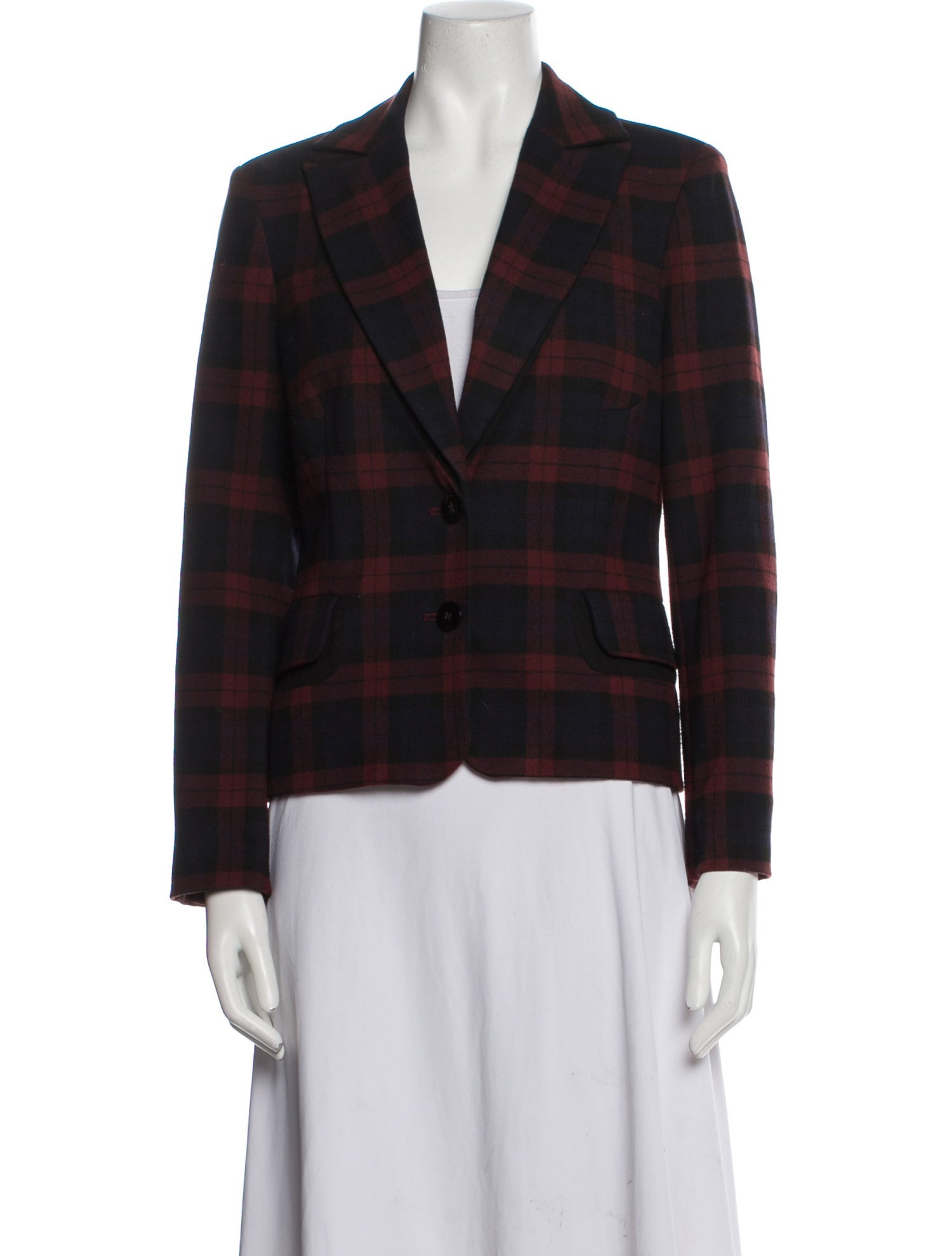 Derek Lam 10 Crosby Plaid Print Blazer