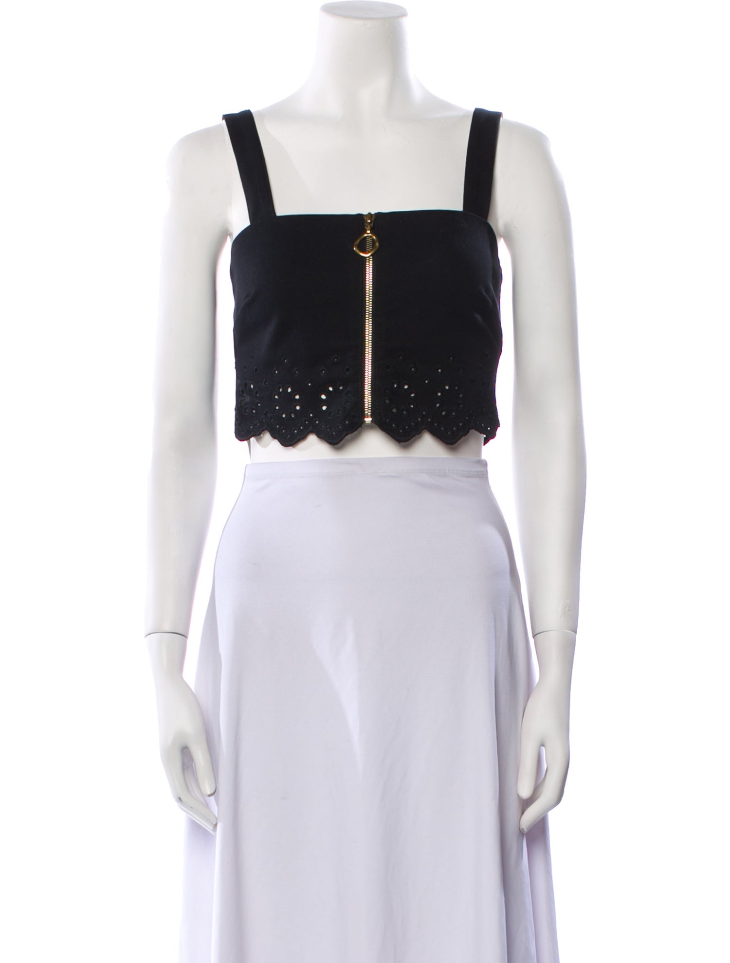 Derek Lam 10 Crosby Square Neckline Sleeveless Crop Top