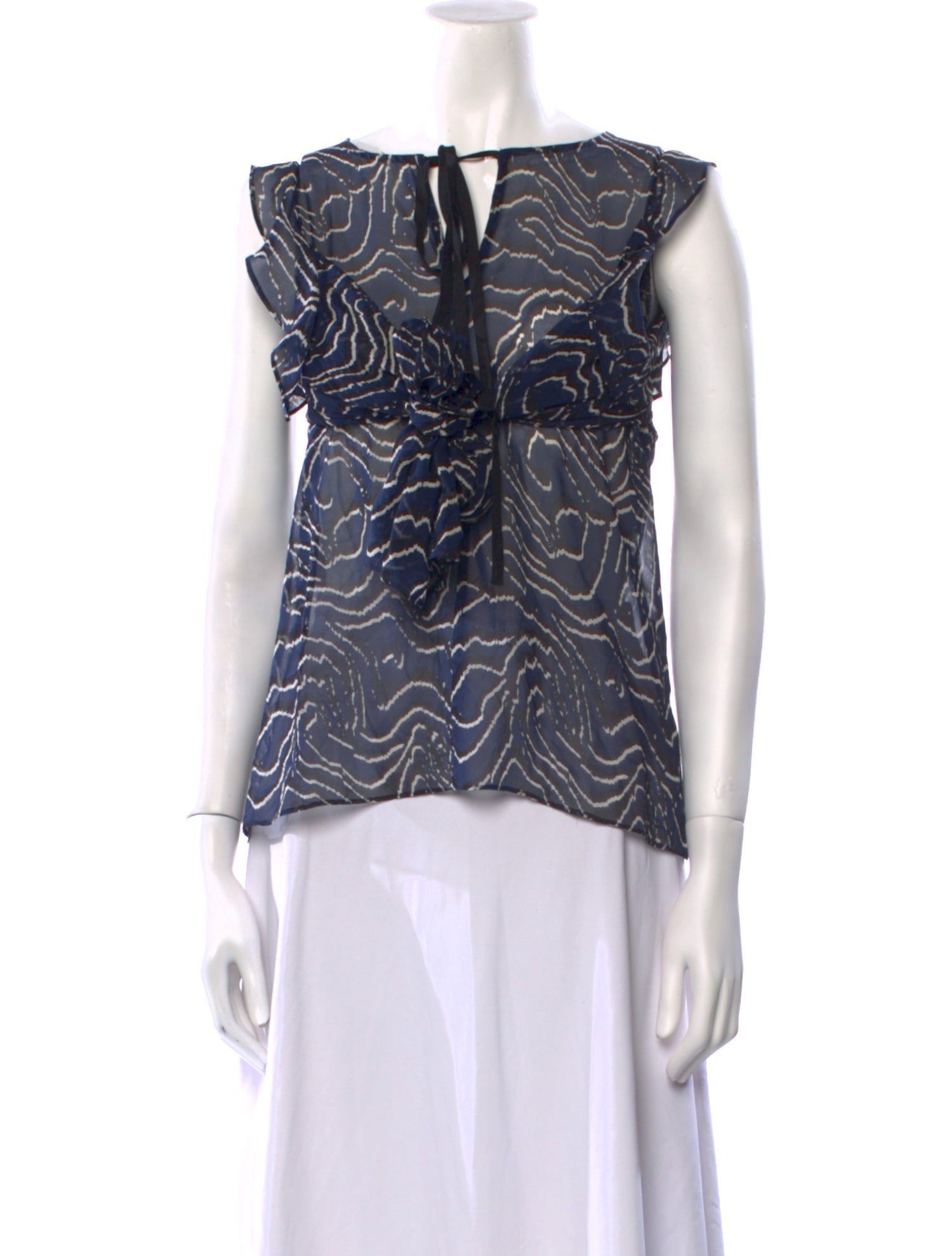 Derek Lam 10 Crosby Silk Printed Top