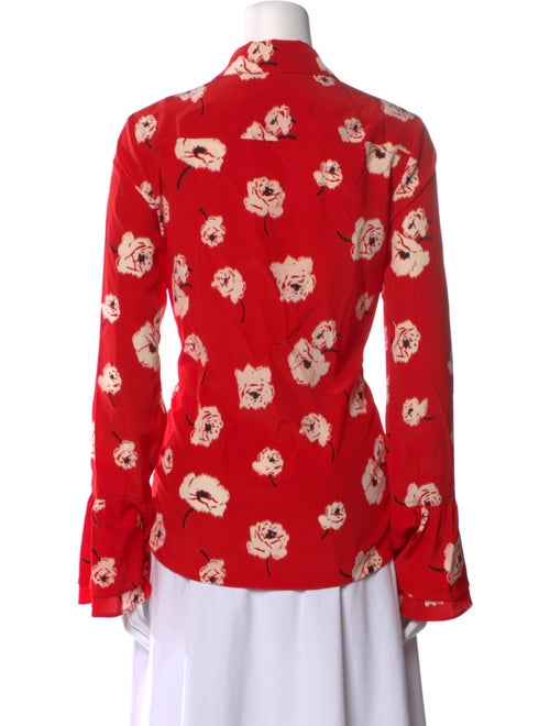 Derek Lam 10 Crosby Silk Floral Print Button-Up Top