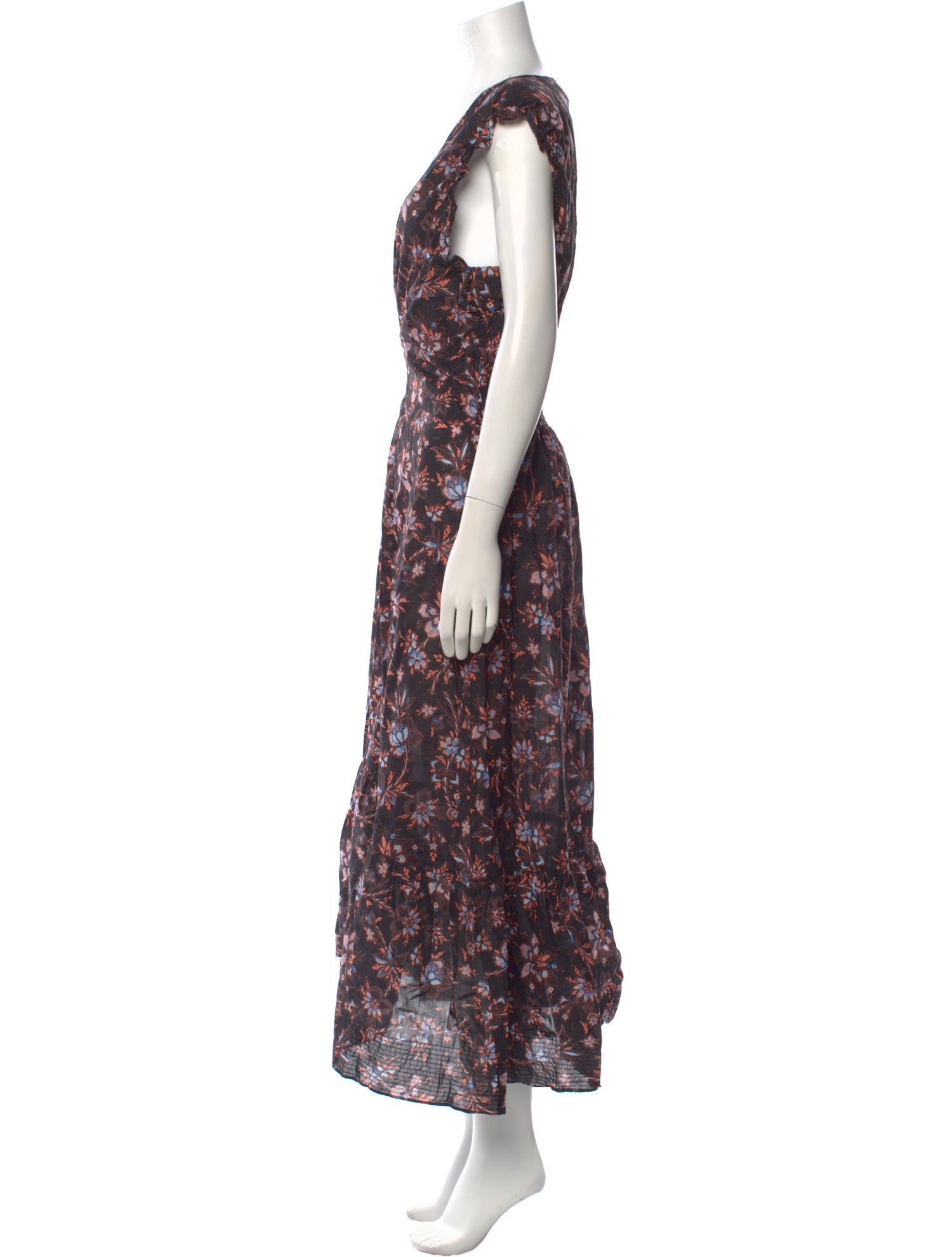 Derek Lam 10 Crosby Floral Print Long Dress