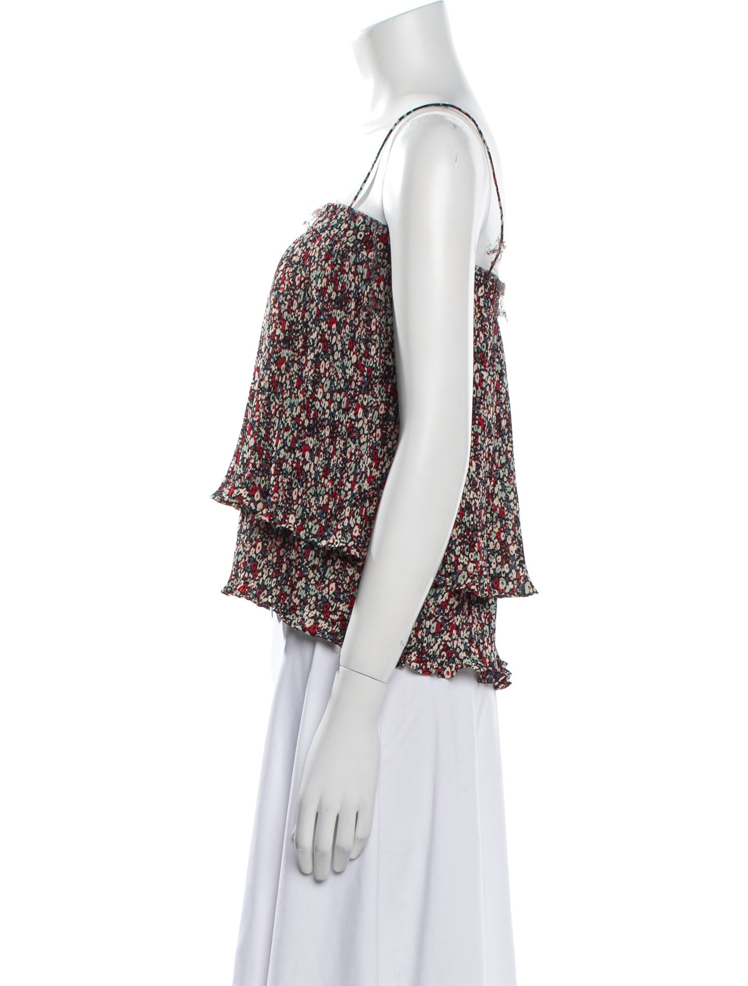 Derek Lam 10 Crosby Floral Print Square Neckline Crop Top