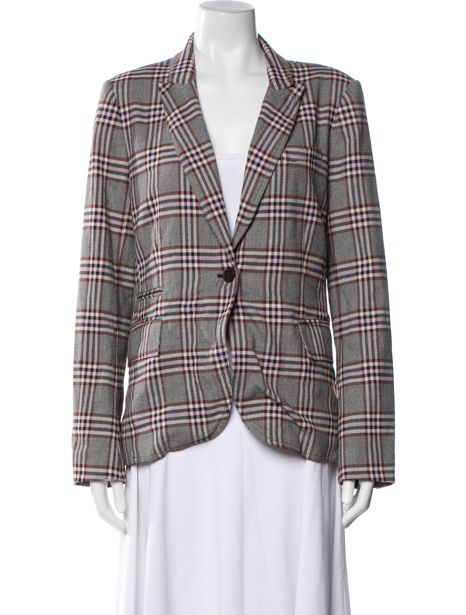 Derek Lam 10 Crosby Plaid Print Blazer