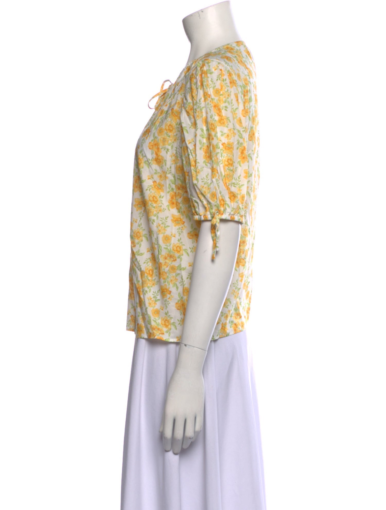 Derek Lam 10 Crosby Floral Print Crew Neck Blouse