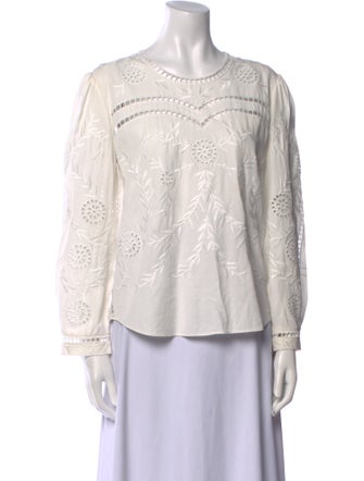 Derek Lam 10 Crosby Mock Neck Three-Quarter Sleeve Blouse