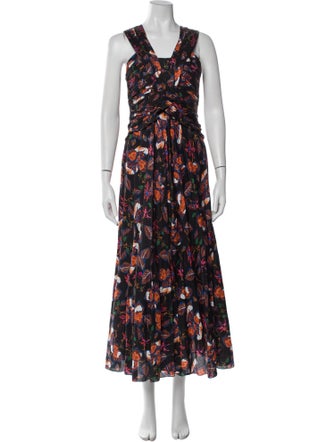 Derek Lam 10 Crosby Floral Print Long Dress
