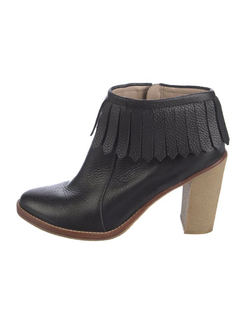 Derek Lam 10 Crosby Leather Fringe Trim Accent Boots