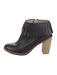 Derek Lam 10 Crosby Leather Fringe Trim Accent Boots