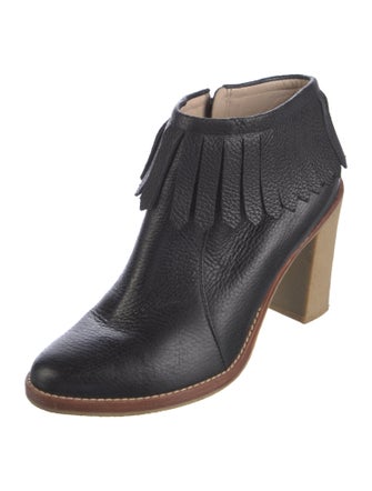 Derek Lam 10 Crosby Leather Fringe Trim Accent Boots