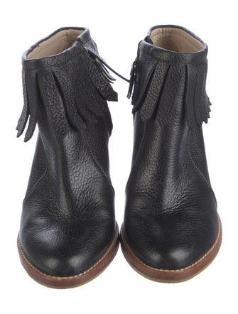 Derek Lam 10 Crosby Leather Fringe Trim Accent Boots