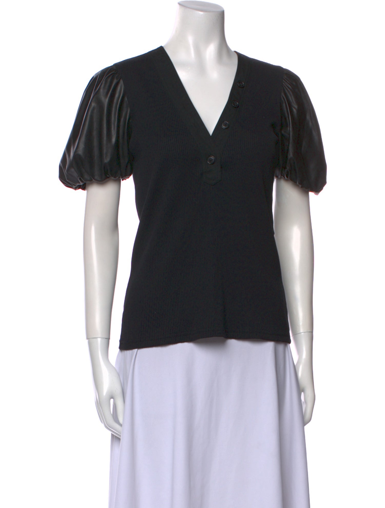 Derek Lam 10 Crosby V-Neck Short Sleeve Top