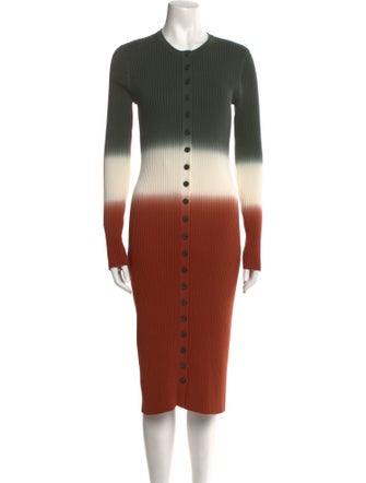 Derek Lam 10 Crosby Colorblock Pattern Midi Length Dress