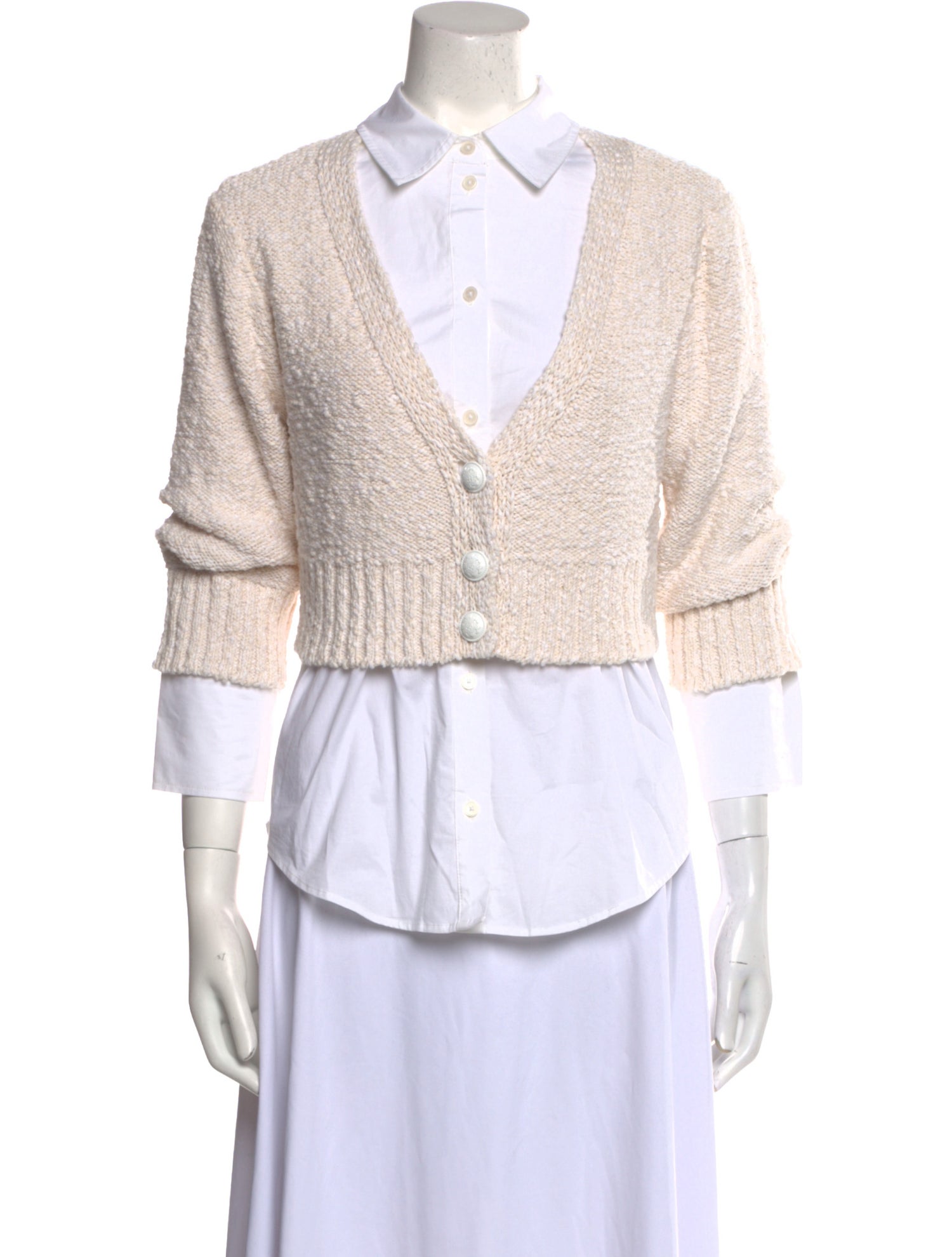 Derek Lam 10 Crosby Three-Quarter Sleeve Button-Up Top