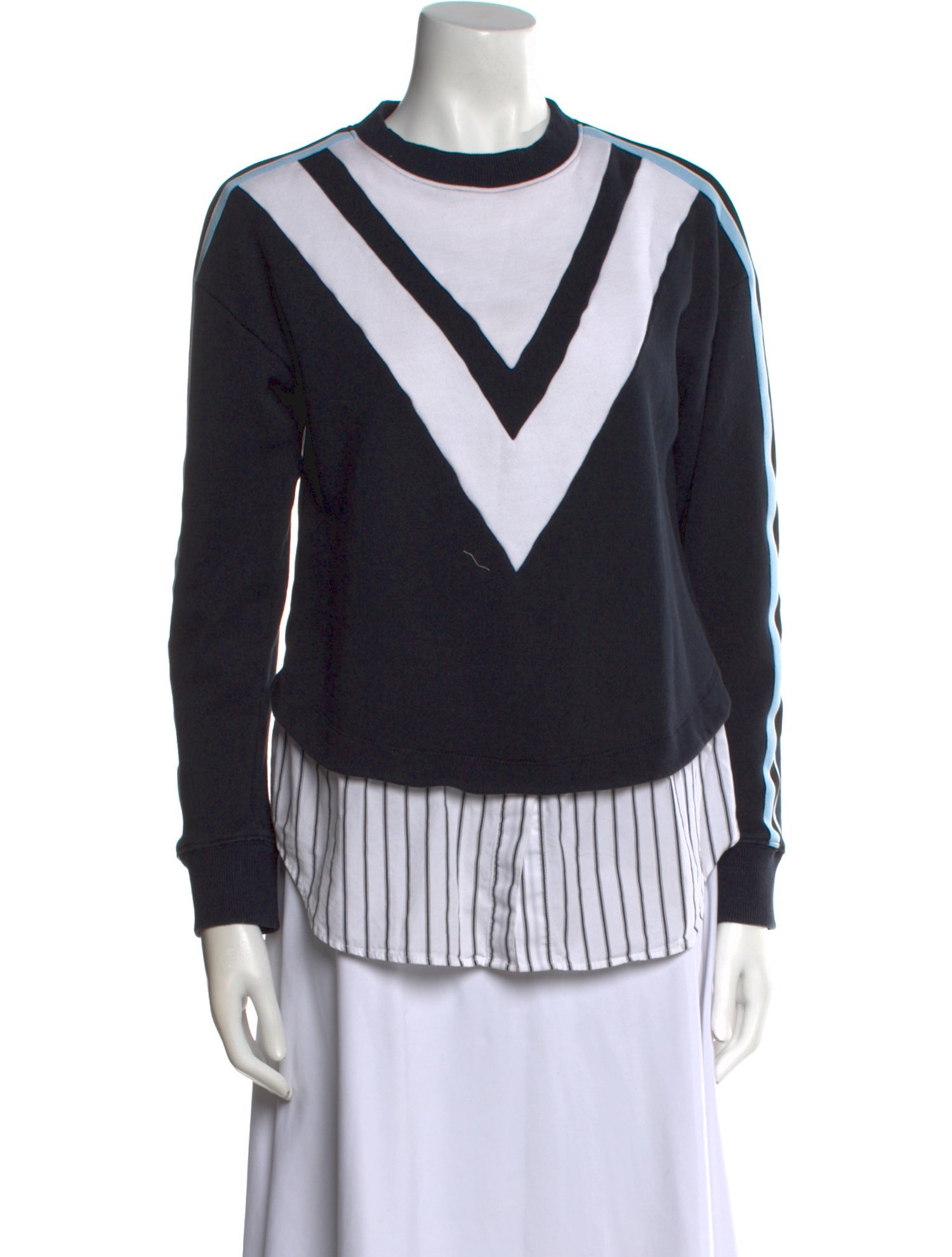 Derek Lam 10 Crosby Striped Crew Neck Sweatshirt