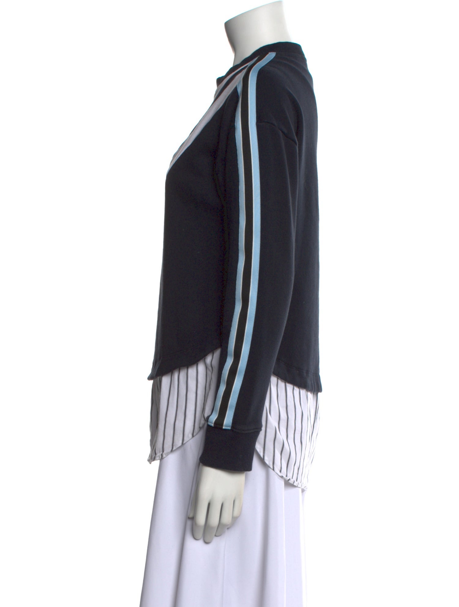 Derek Lam 10 Crosby Striped Crew Neck Sweatshirt