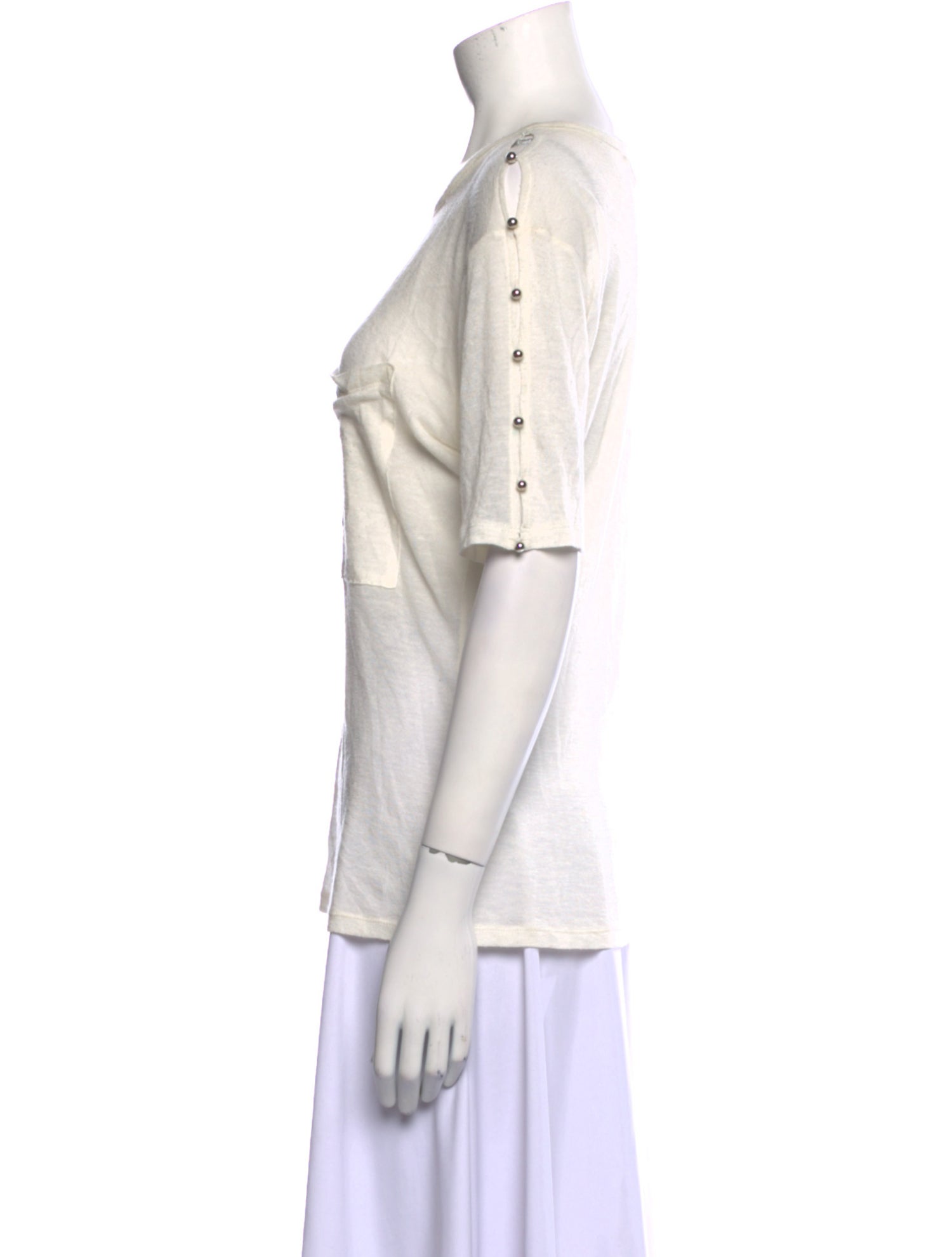 Derek Lam 10 Crosby Scoop Neck Short Sleeve T-Shirt