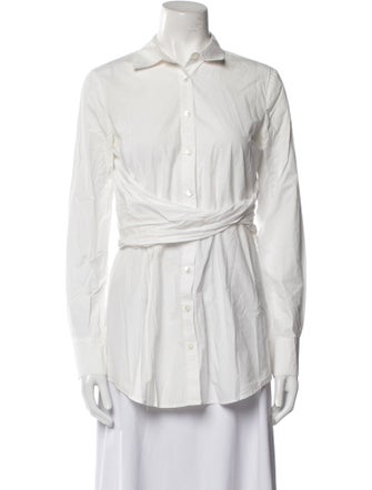 Derek Lam 10 Crosby Long Sleeve Button-Up Top