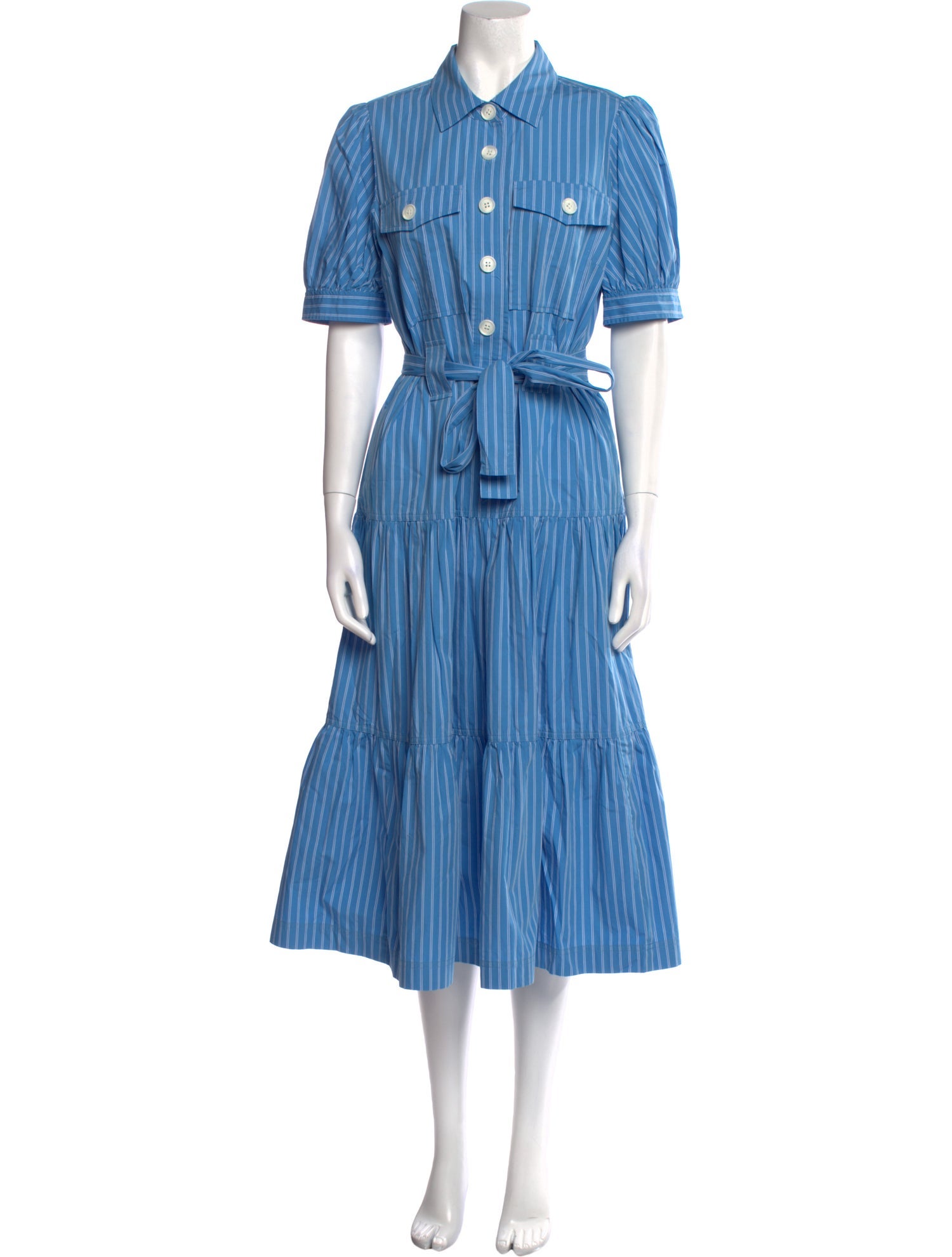 Derek Lam 10 Crosby Striped Midi Length Dress