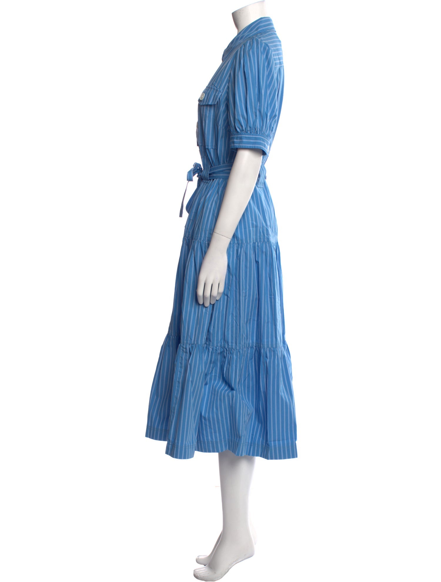 Derek Lam 10 Crosby Striped Midi Length Dress