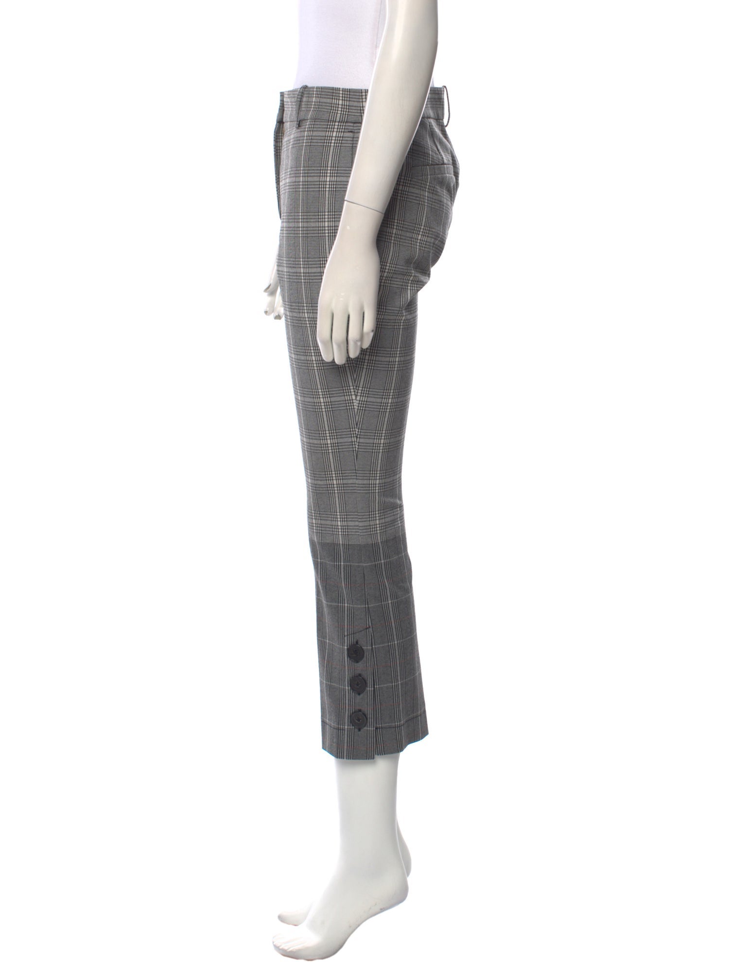 Derek Lam 10 Crosby Plaid Print Straight Leg Pants