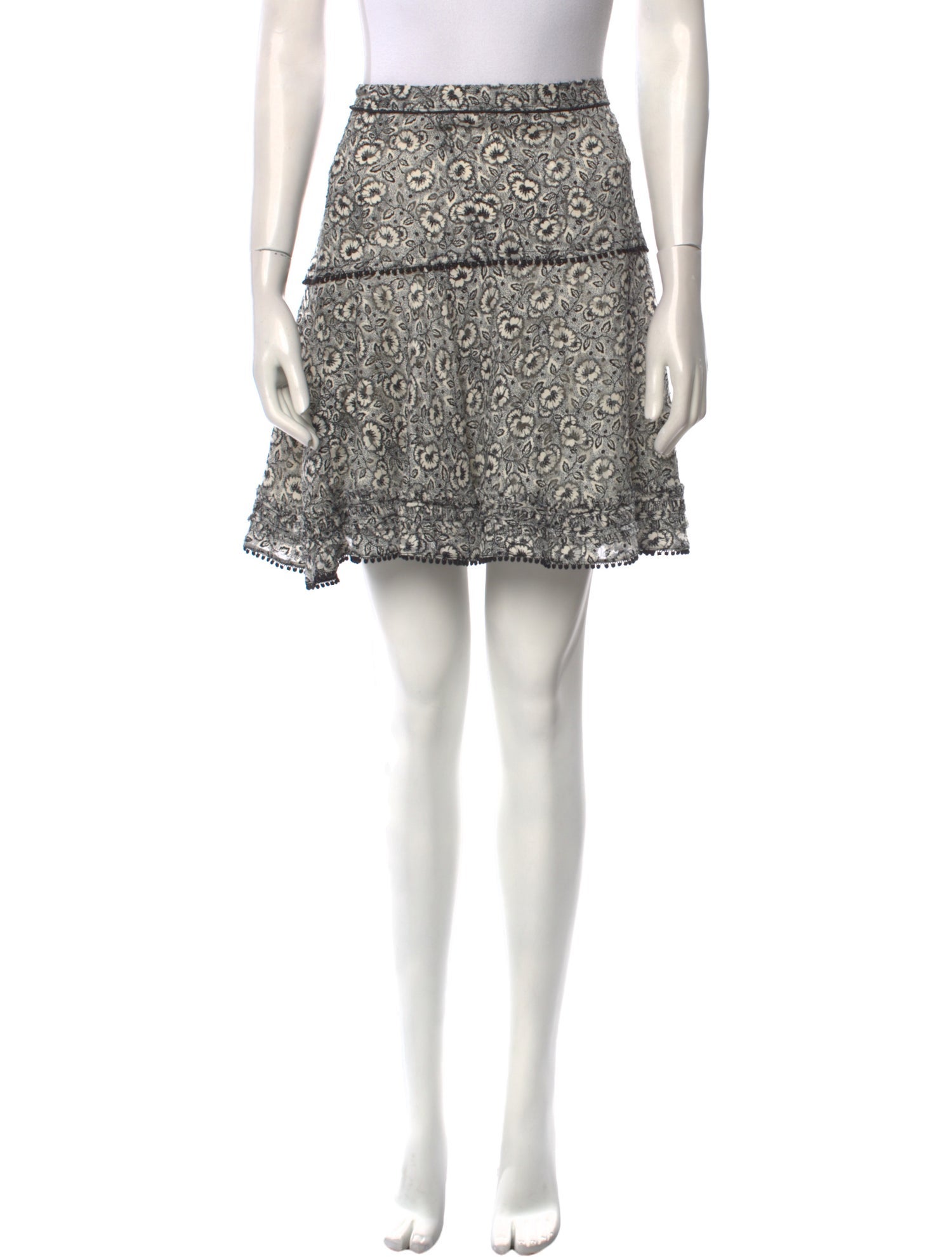 Derek Lam 10 Crosby Floral Print Mini Skirt