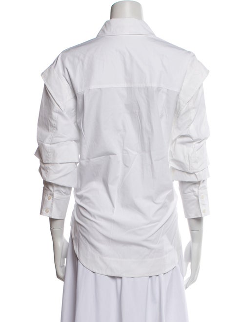 Derek Lam 10 Crosby Three-Quarter Sleeve Button-Up Top