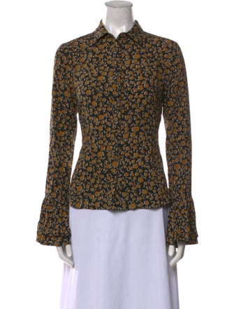 Derek Lam 10 Crosby Silk Printed Button-Up Top