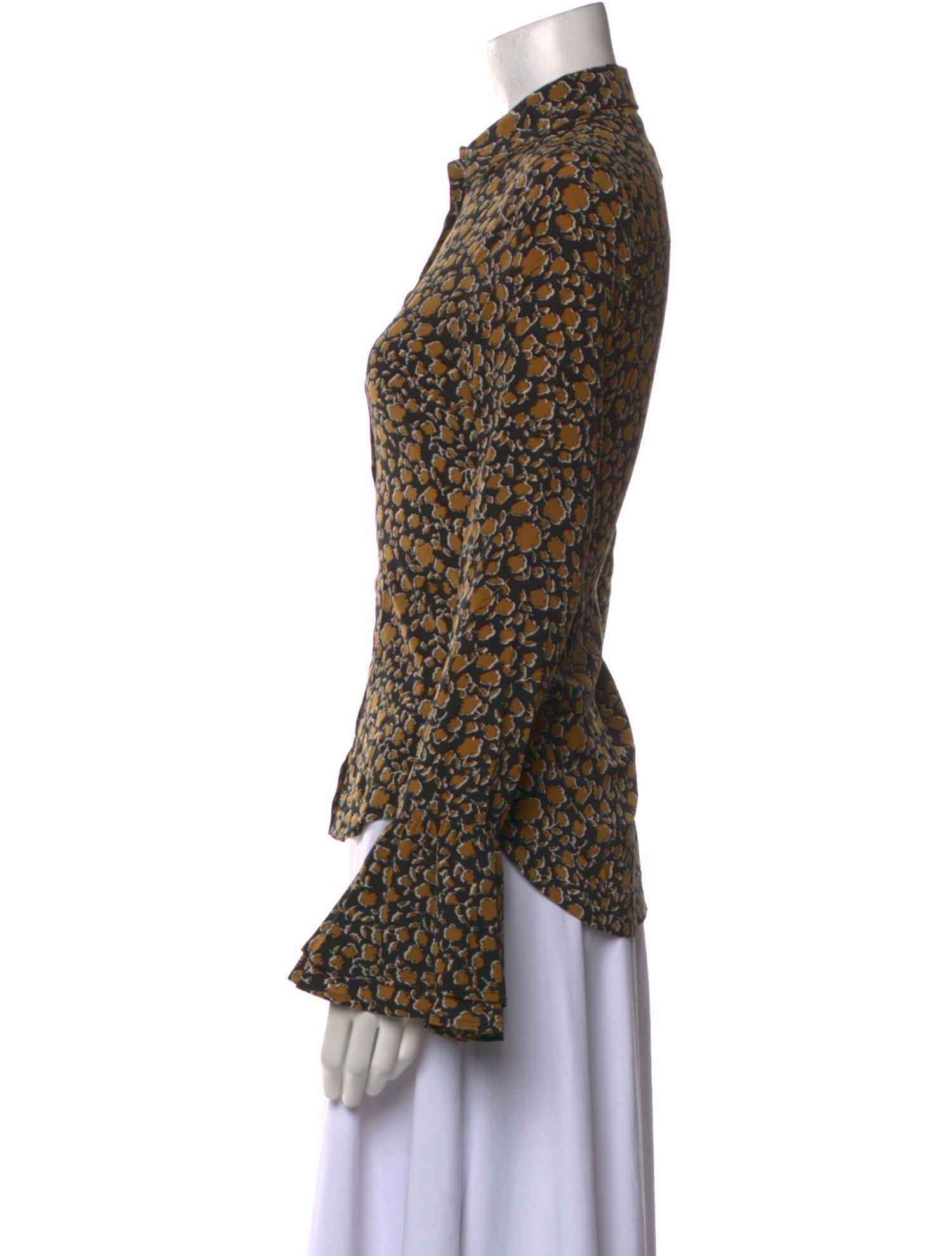 Derek Lam 10 Crosby Silk Printed Button-Up Top