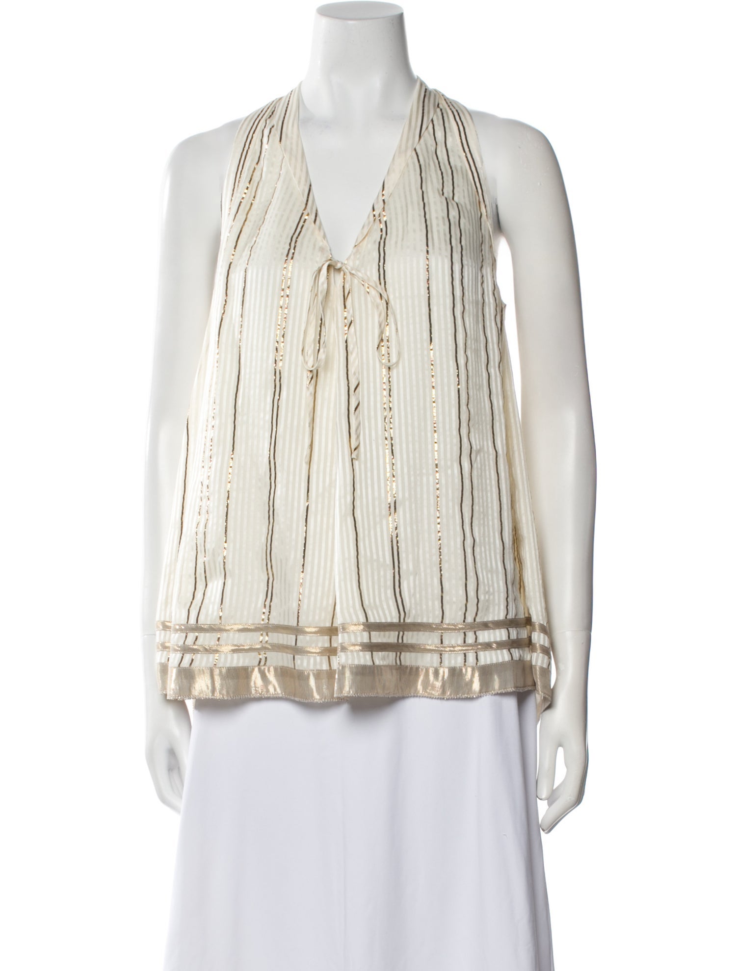 Derek Lam 10 Crosby Silk Striped Blouse w/ Tags